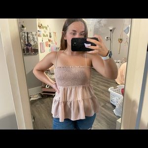 Peplum tank top light pink NWOT